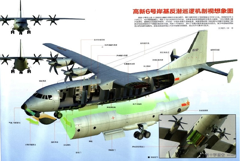 Đồ họa máy bay tuần biển chống ngầm Y-8 GX-6 Trung Quốc. Ảnh Millitary Update