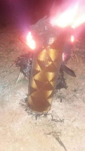 Những tên lửa bị bắn hạ trên vùng nông thôn Damascus. Ảnh Masdar News