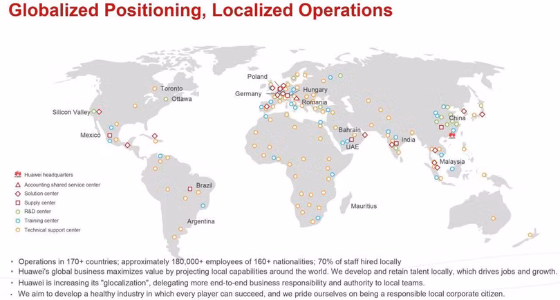 Sự tăng trưởng nhanh chóng của Huawei trên toàn cầu. Ảnh: Yahoo Finance