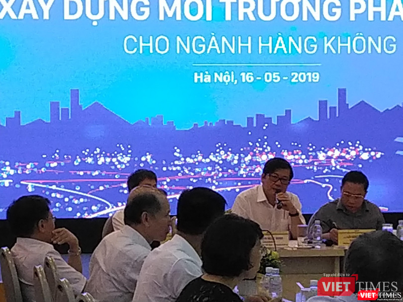 Ông Phạm Ngọc Minh - Chủ tịch Hiệp hội hàng không Việt Nam - tham gia thảo luận (Ảnh: P.D)