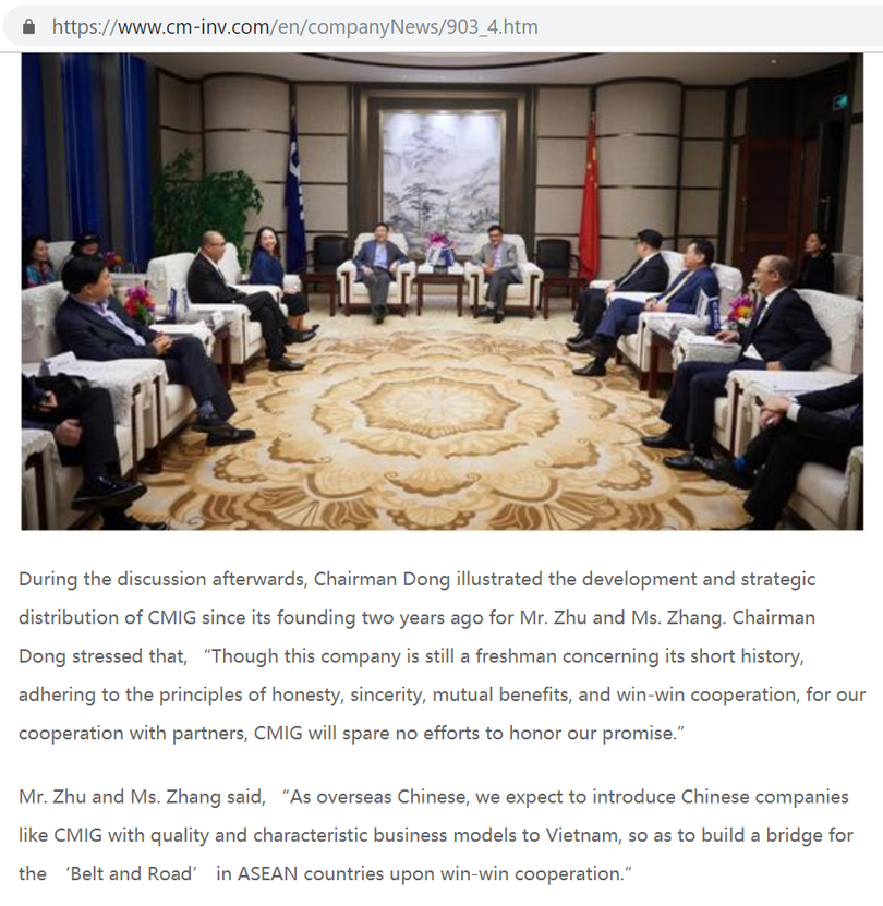 Ảnh chụp màn hình website của CIMG.