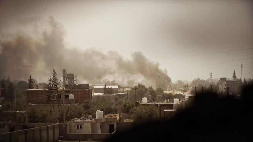 Đọ súng vẫn tiếp diễn trên hướng Wadi Rabiyah - Ayn Zarag. Ảnh: truyền thông mạng xã hội LNA.