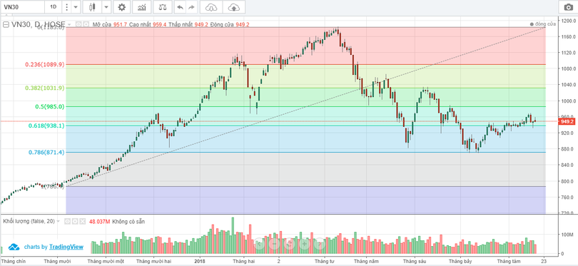 Diễn biến chỉ số VN30 - Index trong vòng 1 năm (Nguồn: VNDS)