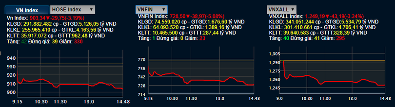 Chỉ số VN-Index giảm 29,75 điểm trong phiên 24/2/2020 (Nguồn: HOSE)