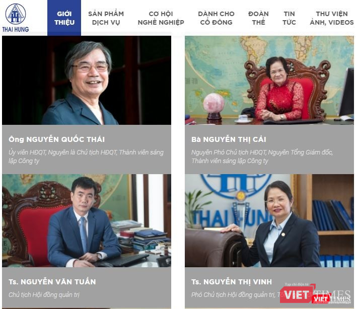"Ông trùm" gang thép Thái Nguyên - CTCP Thương mại Thái Hưng mang dáng dấp của công ty gia đình (Ảnh chụp màn hình - Nguồn: thaihung.com.vn)