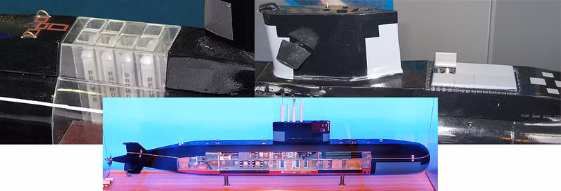 Phương án thiết kế phóng tên lửa BrahMos từ tàu ngầm diesen - điện. Ảnh Bastion-karpenko.narod.ru