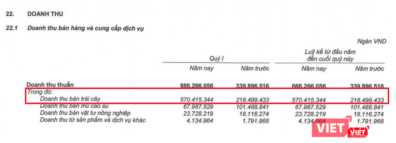 Cơ cấu doanh thu Quý 1/2020 của HAGL Agrico (Nguồn: HNG)