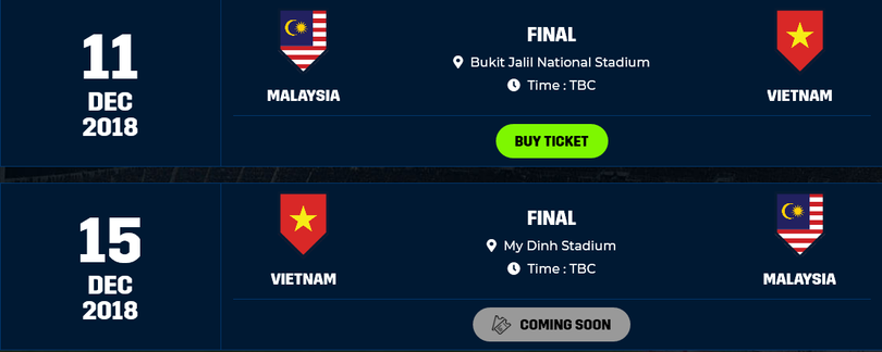 Chung kết lượt về AFF Suzuki Cup 2018 giữa đội tuyển Việt Nam và Malaysia diễn ra tại SVĐ Mỹ Đình vào ngày 15/12/2018.