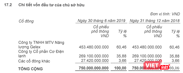 Cơ cấu sở hữu của Viwasupco tại ngày 30/6/2019, quy mô vốn điều lệ ở mức 750 tỷ đồng Cơ cấu sở hữu của Viwasupco tại ngày 30/6/2019, quy mô vốn điều lệ ở mức 750 tỷ đồng