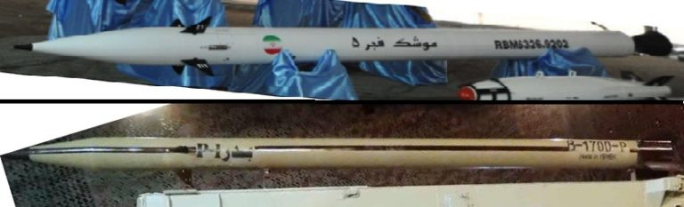 So sánh giữa tên lửa Badir-1P và tên lửa Fajir-3 của Iran. Ảnh: South Front. So sánh giữa tên lửa Badir-1P và tên lửa Fajir-3 của Iran. Ảnh: South Front.