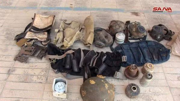 Các vũ khí thu giữ được trên địa phận tình Homs. Ảnh: SANA.