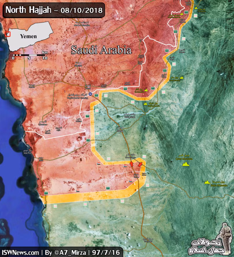 Lực lượng liên minh quân sự do Ả rập Xê-út dẫn đàu tiến công vào tỉnh Hajjah. Ảnh minh họa: Masdar News.