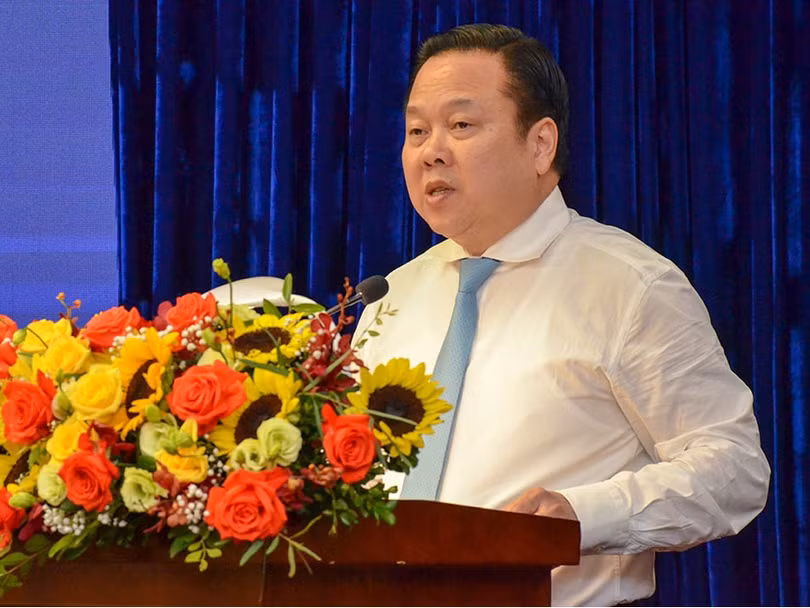 Ông Nguyễn Hoàng Anh - Chủ tịch CMSC - phát biểu tại hội nghị