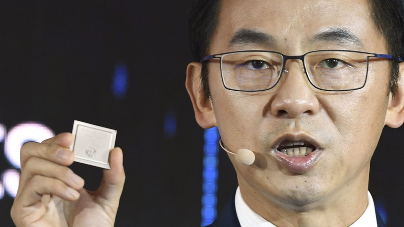 Huawei giới thiệu chip 5G dành cho cơ sở hạ tầng viễn thông vào ngày 24.1 vừa qua. Ảnh: SCMP
