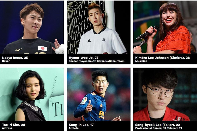 Lee “Faker” Sang-hyeok lần đầu xuất hiện trong danh sách của Forbes cùng các ngôi sao hàng đầu trong lĩnh vực Thể thao & Giải trí Châu Á. Ảnh: Forbes Lee “Faker” Sang-hyeok lần đầu xuất hiện trong danh sách của Forbes cùng các ngôi sao hàng đầu trong lĩnh vực Thể thao & Giải trí Châu Á. Ảnh: Forbes