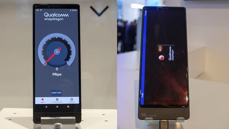 Nguyên mẫu smartphone 5G được Sony giới thiệu tại MWC 2019. Ảnh: Gadgets360 Nguyên mẫu smartphone 5G được Sony giới thiệu tại MWC 2019. Ảnh: Gadgets360