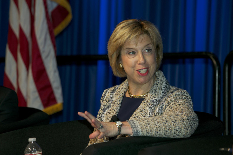 Thứ Trưởng Bộ Quốc phòng Mỹ phụ trách mua sắm, công nghệ và hậu cần Ellen Lord. Ảnh: SpaceNews