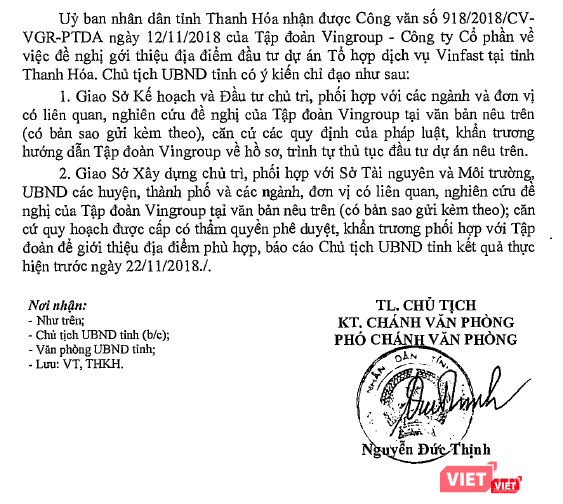 Một phần nội dung công văn vừa được UBND tỉnh Thanh Hóa công bố (Nguồn: thanhhoa.gov.vn)