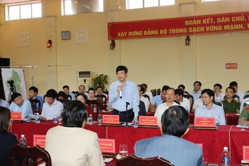 Chủ tịch UBND tỉnh Nguyễn Đình Xứng phát biểu tại buổi làm việc (Nguồn: thanhhoa.gov.vn)