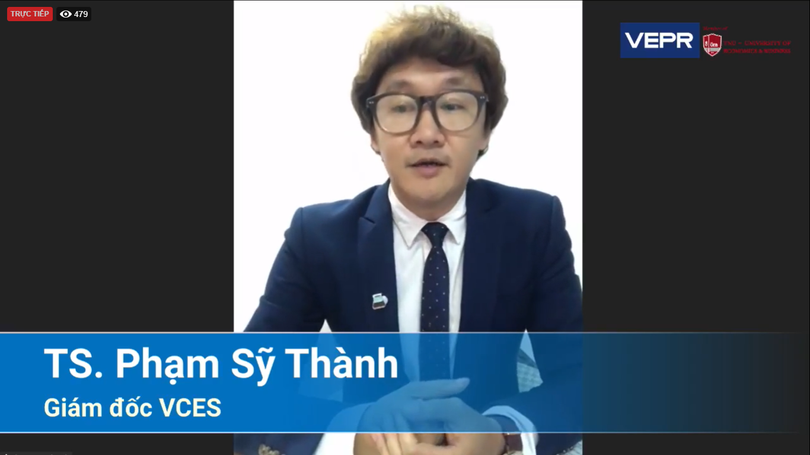 TS. Phạm Sỹ Thành tại buổi tọa đàm trực tuyến của VEPR (Ảnh chụp màn hình - Nguồn: VEPR)