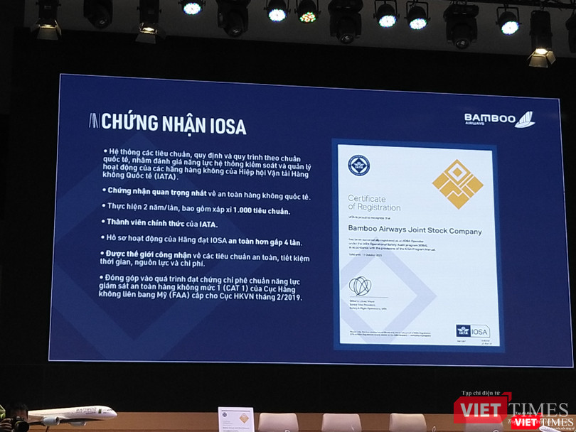 Giấy chứng nhận IOSA của Bamboo Airways Giấy chứng nhận IOSA của Bamboo Airways