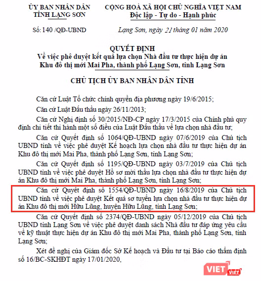 Quyết định số 140/QĐ-UBND phê duyệt Liên danh Hà Sơn - Hải Phát Invest làm chủ đầu tư dự án