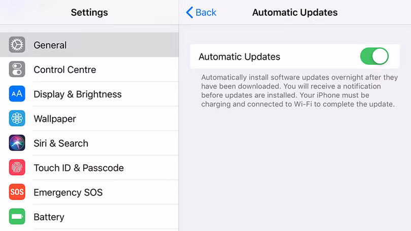 Apple âm thầm thêm tùy chọn nâng cấp hệ điều hành tự động trên iOS 12. Ảnh: Gizmodo Apple âm thầm thêm tùy chọn nâng cấp hệ điều hành tự động trên iOS 12. Ảnh: Gizmodo