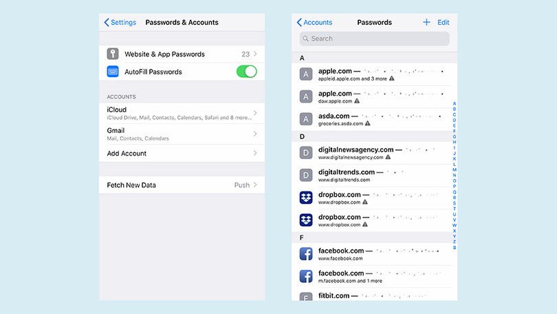 iOS 12 được bổ sung tính năng quản lý mật khẩu. Ảnh: Gizmodo