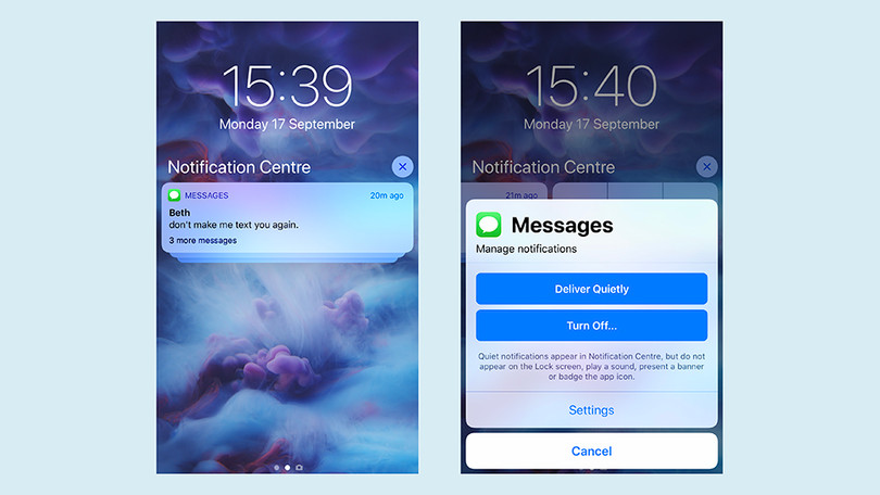 iOS 12 cho phép xóa nhiều thông báo một lúc mà không cần mở khóa iPhone. Ảnh: Gizmodo