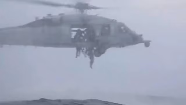 Trực thăng đổ bộ lính thủy đánh bộ Mỹ trong huấn luyện chiến đấu. Ảnh Nzherald