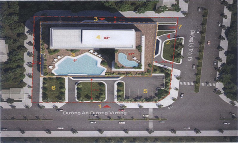 Mặt bằng tổng thể dự án khách sạn trên khu đất K200 (Ảnh: Binhdinhinvest.gov.vn)