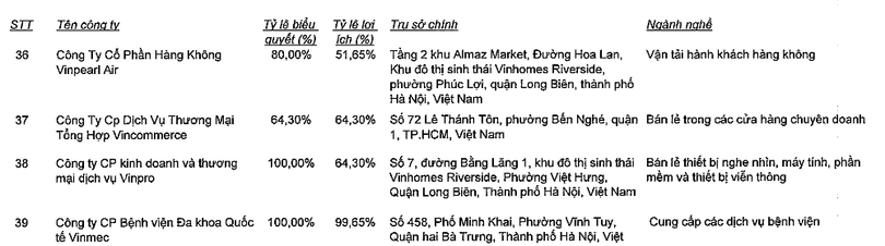 Vingroup lần đầu hé lộ tầm ảnh hưởng tại Vinpearl Air trên giấy tờ trong BCTC bán niên 2019. (Nguồn: VIC)