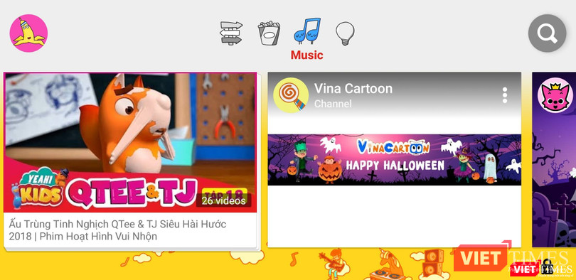 Mục Âm nhạc trên YouTube Kids