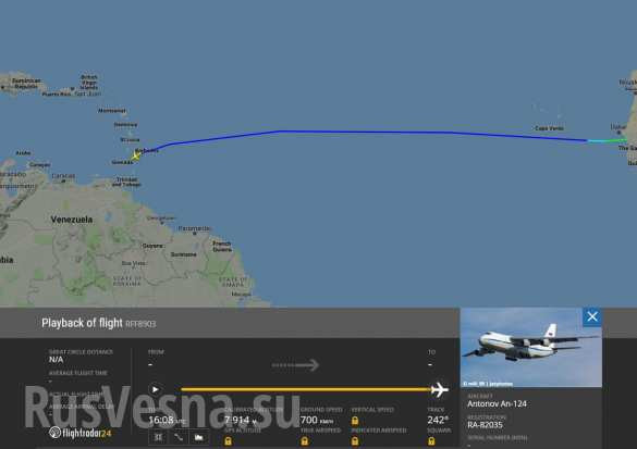 Sơ đồ bay của máy bay Nga trên các trang web theo dõi máy bay. Ảnh: Rusvesna.