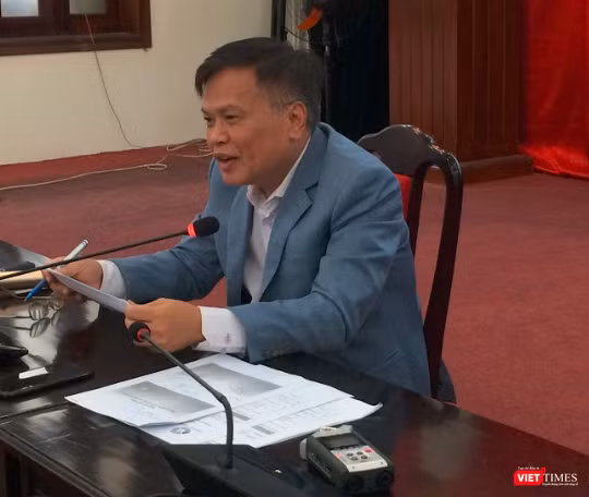 TS. Nguyễn Đình Cung - Viện nghiên cứu quản lý kinh tế Trung ương phát biểu tại Hội thảo (Ảnh: P.D)