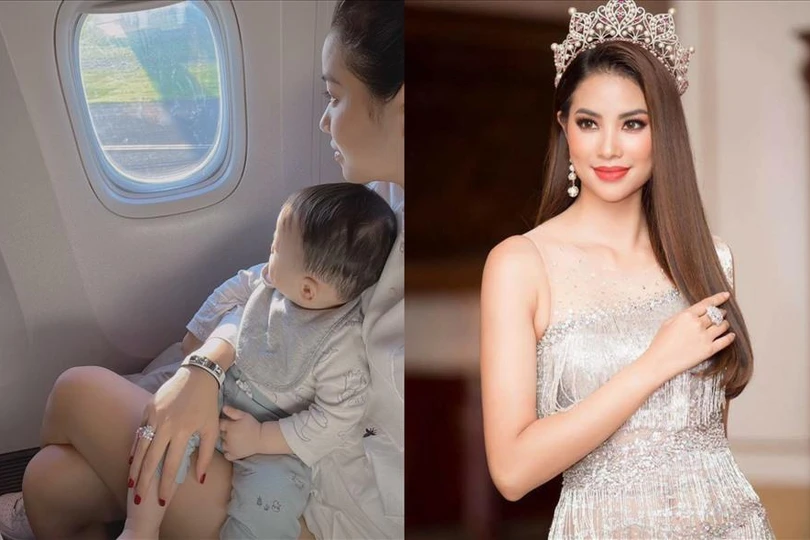 Hoa hậu Phạm Hương trở về Việt Nam cùng 2 cậu con trai 