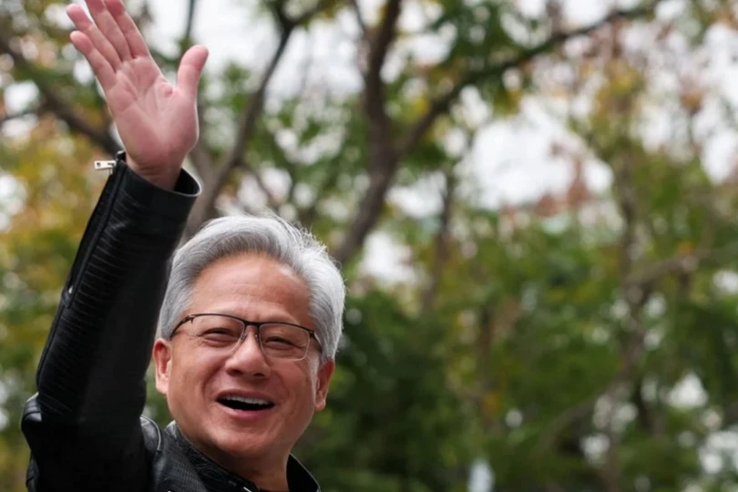 Hình ảnh CEO của Nvidia Jensen Huang tham dự lễ khai trương nhà máy của Siliconware Precision Industries tại Đài Loan, Trung Quốc. Ảnh: SCMP.