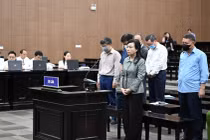 Các bị cáo tại phiên tòa. Ảnh: N.H.