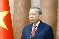 Tối 14/4/2025, tại Trung tâm Hội nghị quốc tế (Hà Nội), Tổng Bí thư Tô Lâm và Chủ tịch nước Lương Cường đồng chủ trì Tiệc chiêu đãi cấp Nhà nước chào mừng Tổng Bí thư, Chủ tịch nước Trung Quốc Tập Cận Bình thăm cấp Nhà nước tới Việt Nam. (Ảnh: Thống Nhất/TTXVN)