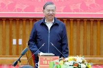 Theo Tổng bí thư, Cao Bằng phải biến vị trí biên giới thành lợi thế chiến lược của tỉnh. Ảnh: TTXVN.