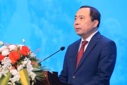 Bộ trưởng Khoa học và Công nghệ Vũ Hải Quân phát biểu tại Tuần lễ Số Quốc tế Việt Nam năm 2026. Ảnh: MH.