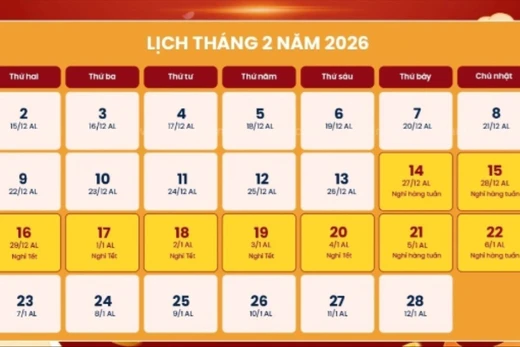 Kỳ nghỉ Tết Nguyên đán 2026 kéo dài 9 ngày