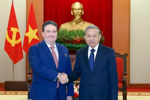 Tổng bí thư Tô Lâm tiếp Đại sứ Hoa Kỳ tại Việt Nam Marc Evans Knapper. Ảnh: TTXVN.