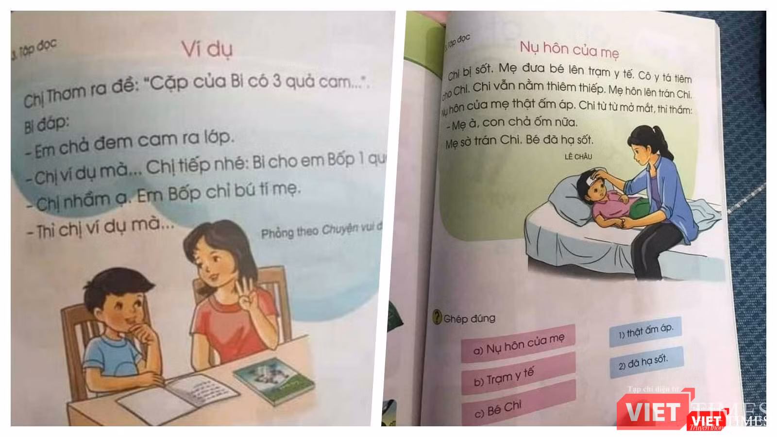 Nhiều bài giảng trong SGK Tiếng Việt 1 bộ Cánh Diều bị đánh giá là thiếu tính giáo dục (Ảnh: Hoà Bình ghép) Nhiều bài giảng trong SGK Tiếng Việt 1 bộ Cánh Diều bị đánh giá là thiếu tính giáo dục (Ảnh: Hoà Bình ghép)