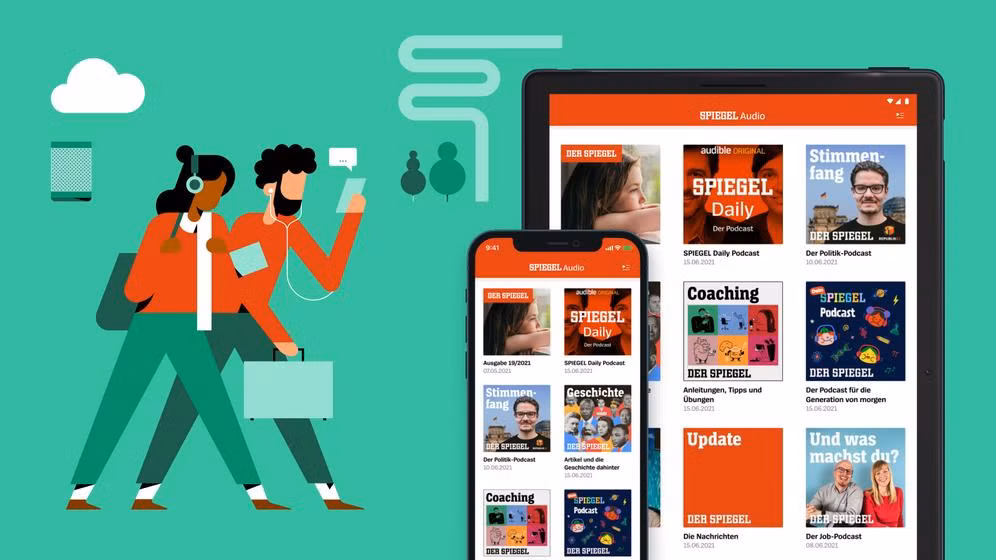 Các podcast của Der Spiegel. Ảnh: Der Spiegel Các podcast của Der Spiegel. Ảnh: Der Spiegel