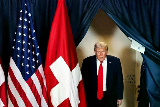 Tổng thống Mỹ Donald Trump tại Diễn đàn Kinh tế Thế giới ở Davos, Thụy Sĩ vào tuần trước. Ảnh: WSJ.