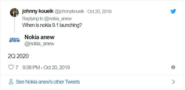 Một bình luận úp mở thời gian phát hành chiếc Nokia 9.1 PureView (Ảnh: Android Authority)