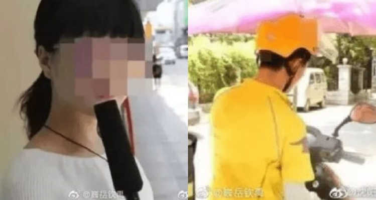 Cô gái bực tức khi trả lời phỏng vấn (Ảnh: Sina Weibo)