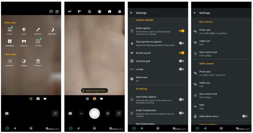 Các chế độ chụp trên chiếc Motorola One Zoom (Ảnh: Android Authority) Các chế độ chụp trên chiếc Motorola One Zoom (Ảnh: Android Authority)