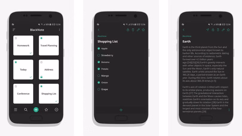 Ứng dụng BlackNote (Ảnh: Android Authority)